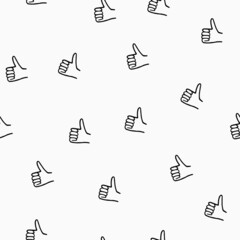Seamless pattern with hand drawn  thumbs up - 510396039