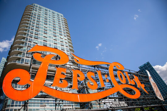 Pepsi Cola sign in New York City, Brooklyn on June 1st, 2022