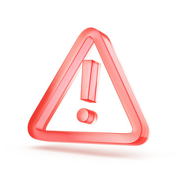 recommend clip art: Red Attention sign with exclamation mark in triangle. Attention, warning icon - 3d rendering