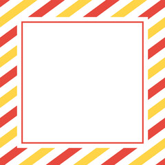 正方形の背景　斜めストライプ　赤と黄色