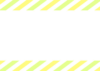 背景　斜めストライプの枠　黄色と緑