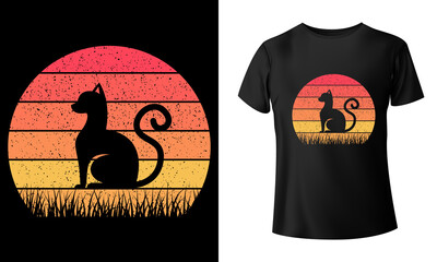 Cat Vector Cat t-shirt cat summer color palette T-Shirt Design cat t-shirt