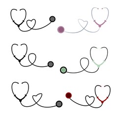 stethoscope, doctor, medicine, treatment, help, set, set of stethoscopes, black stethoscope, medical supplies