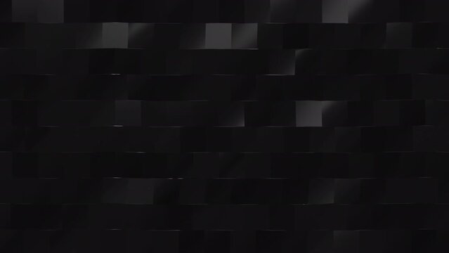 Black square cube polygon background looping seamless video. The polygonal background for the screen, backdrop video movement. and the box reflection light on top.