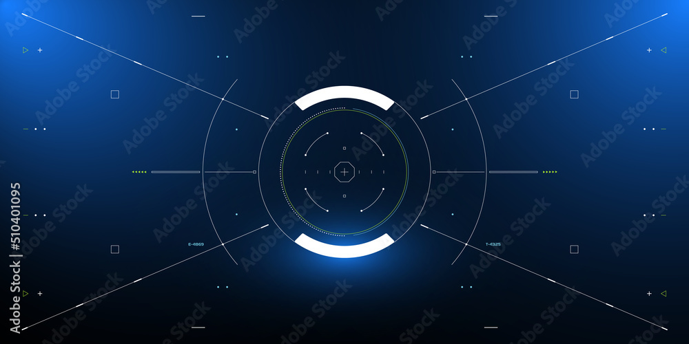 Aufkleber Abstract futuristic of HUD screen interface system security UI control display.