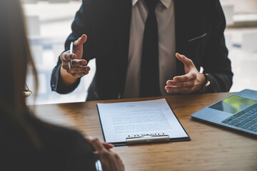 counseling lawyer business lawyers working about legal legislation in the courtroom to help their...