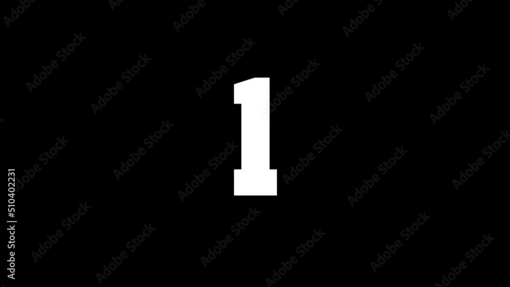 Poster white picture of 1 on a black background. simple numbers for sports counting. records of athletes. d