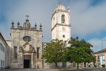 Fototapeta na wymiar Aveiro Cathedral, also known as the Church of St. Dominic, is a national monument in Portugal. Bright summer day