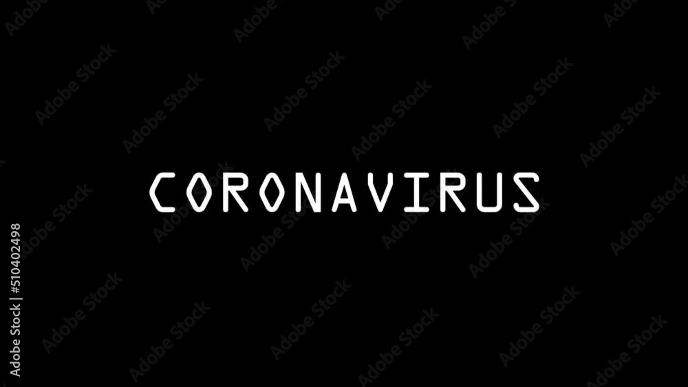 Poster white picture of coronavirus on a black background. epidemic in the world. distortion liquid style t