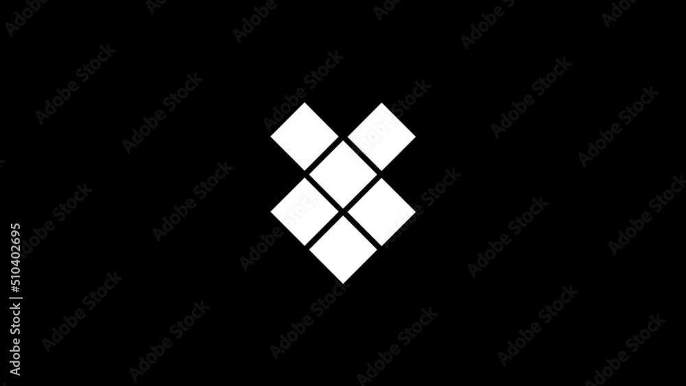 Poster white picture of tile on a black background. room decoration. distortion liquid style transition ico