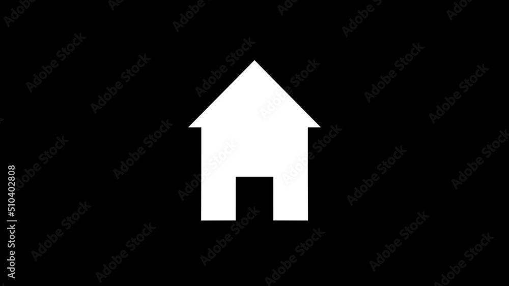 Poster white picture of house on a black background. living space for a family. distortion liquid style tra