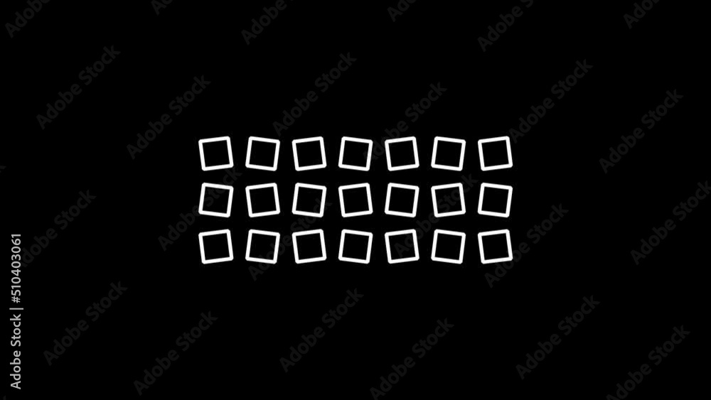 Poster white picture of abstraction on a black background. abstract squares for gadget decoration. distorti