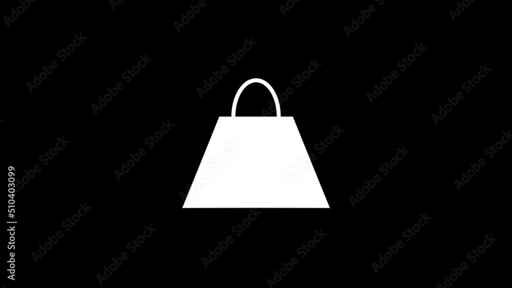 Poster white picture of package on a black background. package for shopping in the store. distortion liquid