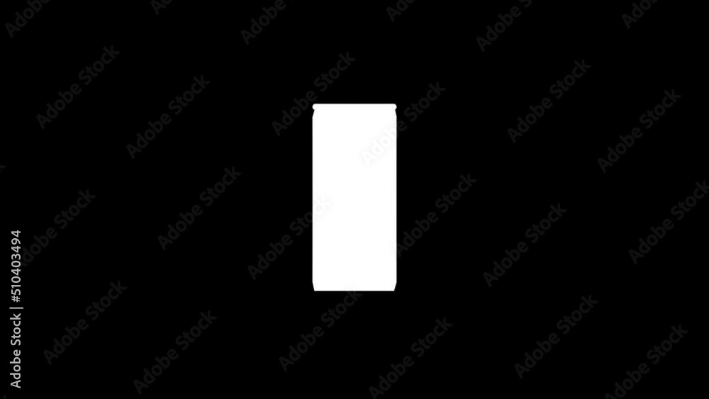 Poster white picture of figure on a black background. metal bottle with a drink. distortion liquid style tr