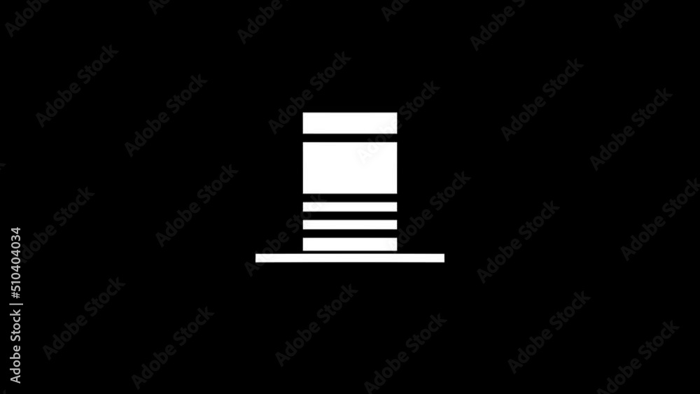 Poster white picture of hat on a black background. hat for tricks in the circus. distortion liquid style tr