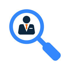 Employee, search, target icon. Simple editable vector design isolated on a white background.