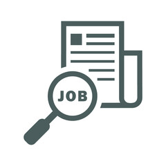 Fototapeta premium Employment, job, news paper icon. Gray vector graphics.