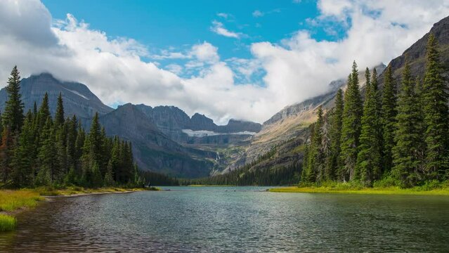 Lake and Mountains from Glacier Park