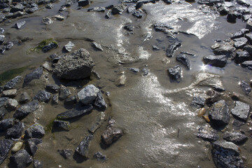 close up Seaside beach with pebbles.