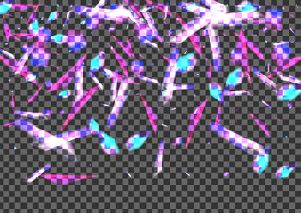 Blur Particle Background Transparent Vector. Spark Holiday Texture. Glow Vibrant Illustration. Shine Technology. Element Spread Card.