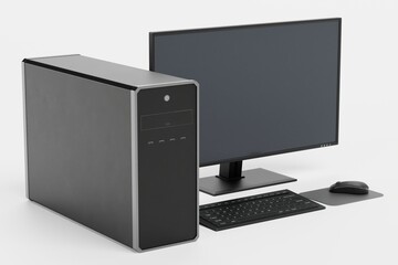 Realistic 3D Render of Personal Computer