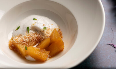 pineapple dessert with coconut cream