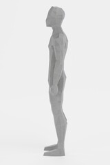 3D Render of Artificial Low-poly Character