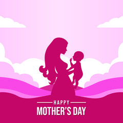 Happy Mother day. Holiday worldwide illustration template. Celebration events of festival around the world. Fit for cover, magazine, poster, apparel, merchandise, banner, flyer. Vector eps 10.