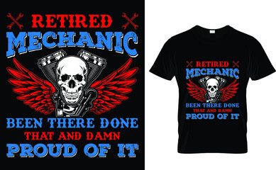 Retired mechanic T-shirt design template