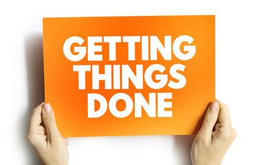Getting Things Done text on card, Business Concept