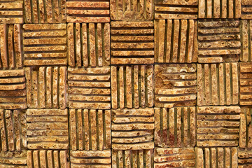 beautiful brown volumetric background made of natural volumetric stone