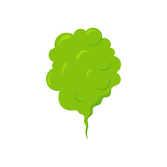 Bad smeeling cloud. Green fart toxic smoke. Cartoon stinky old nasty odor fumes poison gas. Dirt aroma stench. Vector concept isolated on white background