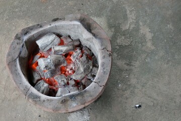 burning cigarette in the fire