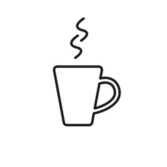 Cup with tea line icon, Cup of tea editable stroke outline icon, high quality vector symbol for mobile app.