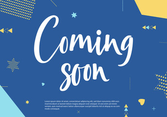 Coming soon sign . Calligraphy ink come open banner. Hand dran lettering poster or sticker, brand concept for your design. Vector illustration isolated