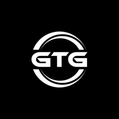 GTG letter logo design with black background in illustrator, vector logo modern alphabet font overlap style. calligraphy designs for logo, Poster, Invitation, etc.
