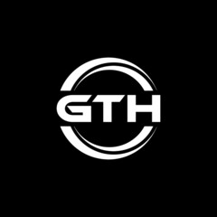 GTH letter logo design with black background in illustrator, vector logo modern alphabet font overlap style. calligraphy designs for logo, Poster, Invitation, etc.