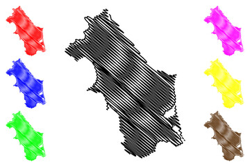 Flinders island (Commonwealth of Australia, Tasmania state, Furneaux Group archipelago) map vector illustration, scribble sketch Flinders map