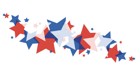 Fototapeta premium Patriotic red white and blue stars in an overlay style 