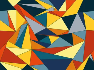 Gordijnen Geometric abstract triangle composition seamless background vector illustration © Diana Wolfskin