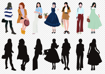 Summer Fashion Women's Dress and Office Look Vector Sauce