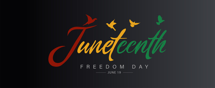 Juneteenth freedom day JUNE 19 banner poster design. Juneteenth National Independence. Jubilee Day. Emancipation. Black Independence Day.