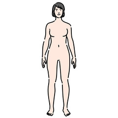 Fototapeta premium 裸の若い女性の全身