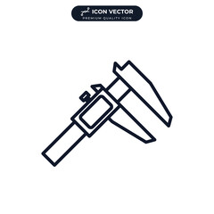 Vernier caliper icon symbol template for graphic and web design collection logo vector illustration