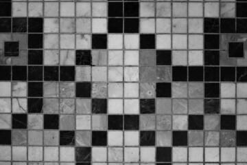 Black and white floor tile mosaic 