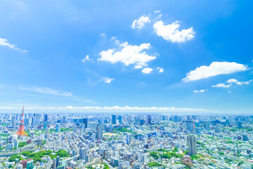 東京風景　ワイド　初夏
