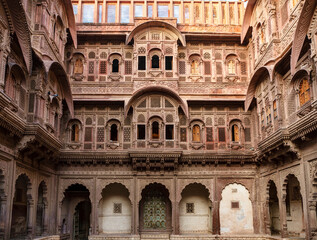 Fototapeta premium Exterior of the Mehrangarh Fort in Jodhpur, Rajasthan, India, Asia