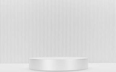 White Podium abstract background, Empty showcase for cosmetic product, Showcase, Stage for the awards ceremony, mockup, display case. 3d render, Minimal, geometric
