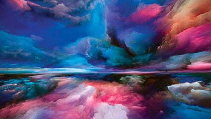 Obraz na płótnie Canvas Virtual Life of Land and Sky