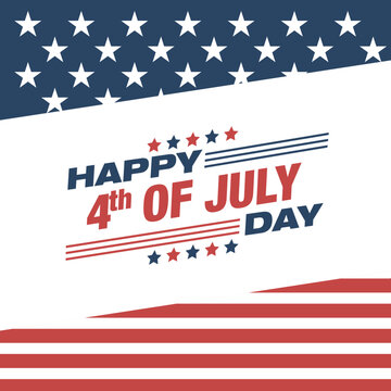 Happy 4th of July Celebration. Independence Day United States of America. Background for Greeting Card, Banner, and Poster Design Vector Illustration